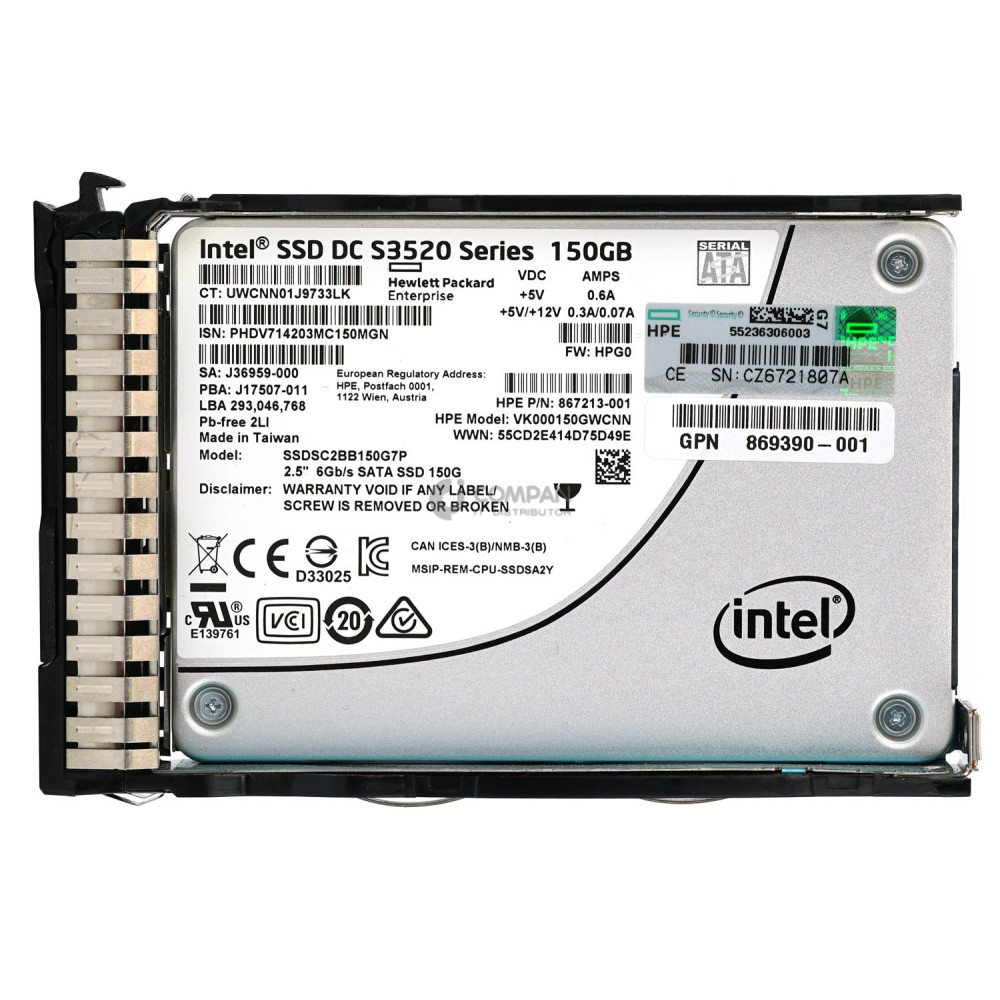 869575-001 HP SSD 150GB SATA 6G 2.5" SFF FOR G8 G9